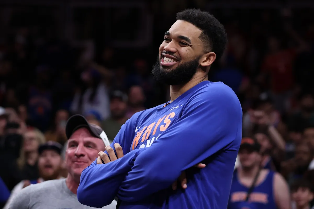 New York Knicks star Karl-Anthony Towns during NBA Playoffs against Atlanta Hawks