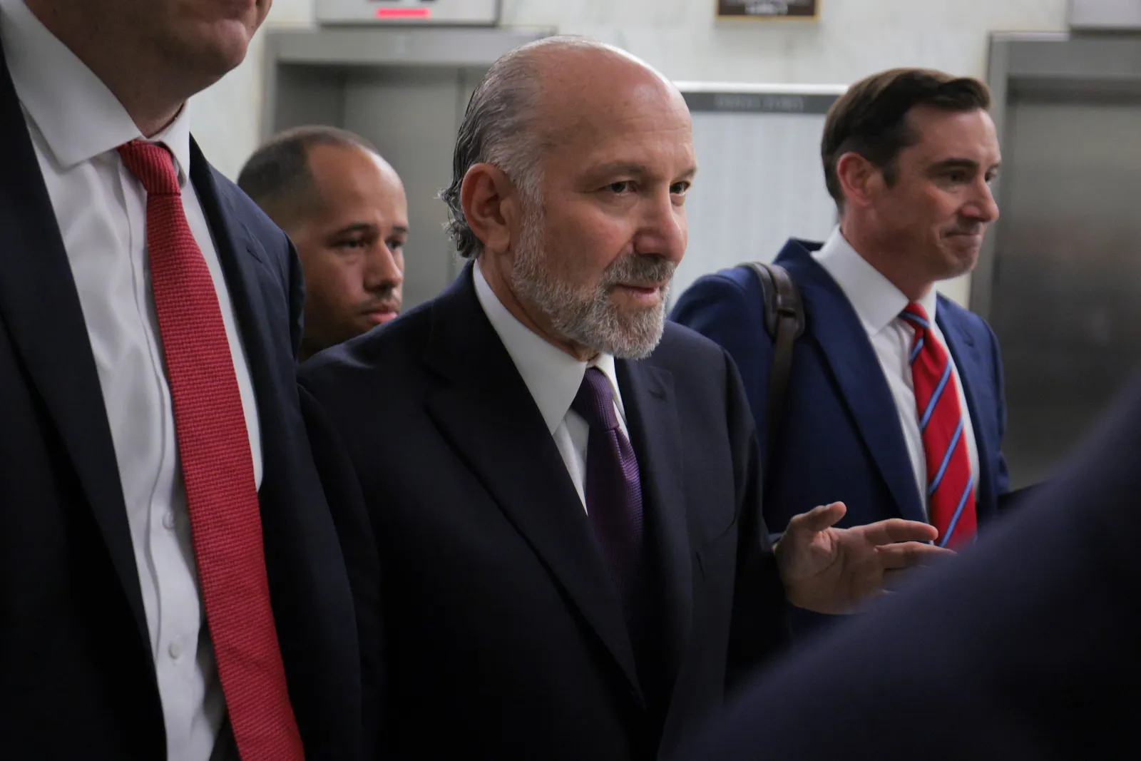 U.S. Commerce Secretary Howard Lutnick departs following a closed transcribed interview with the House Oversight Committee in the Rayburn House Office Building on May 6 in Washington, D.C. (Photo by Chip Somodevilla/Getty Images)