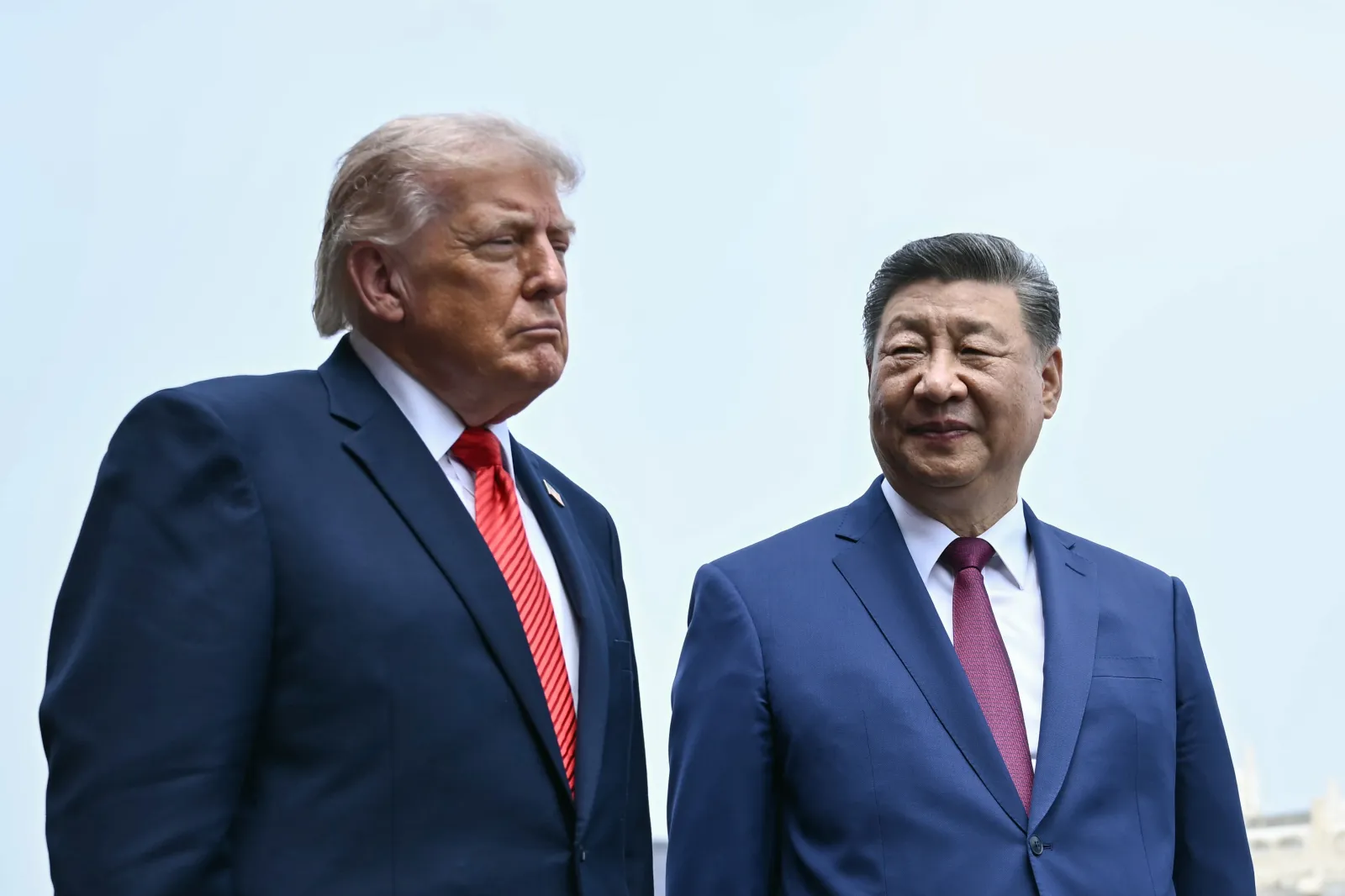 BEIJING, CHINA - MAY 14: China's President Xi Jinping (R) and US President Donald Trump visit the Temple of Heaven on May 14, 2026 in Beijing, China. Xi warned Trump that the issue of Taiwan could push their two countries into 