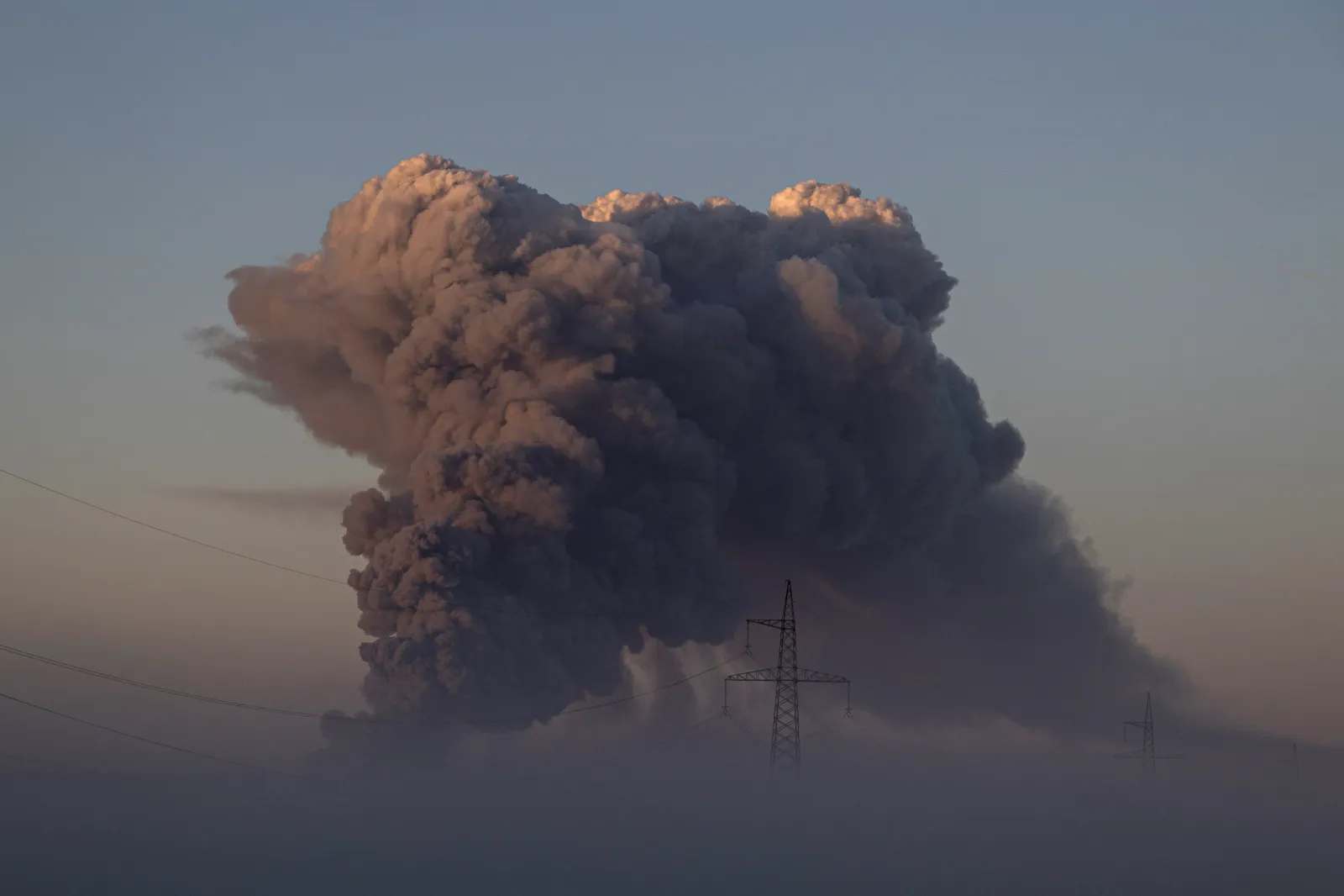 General view of the aftermath following one of the Russian ballistic missile strikes on Kyiv on May 24, 2026, in Ukraine.