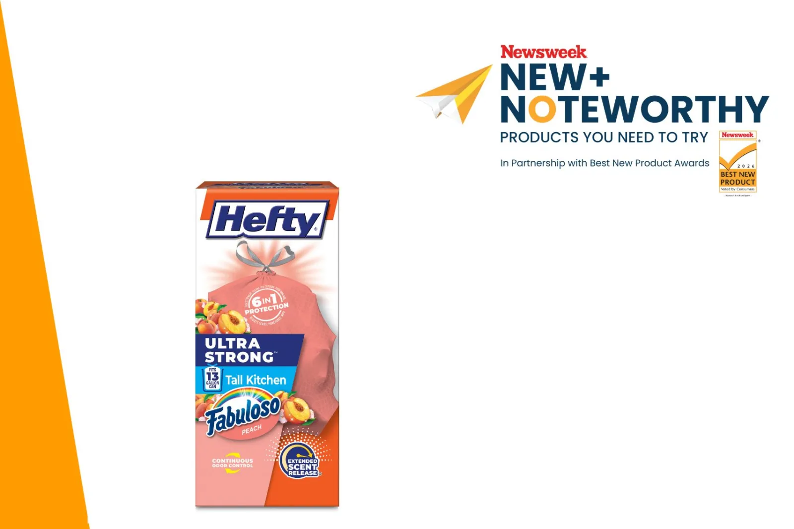 Hefty Ultra Strong Peach Fabuloso Scented Trash Bags.