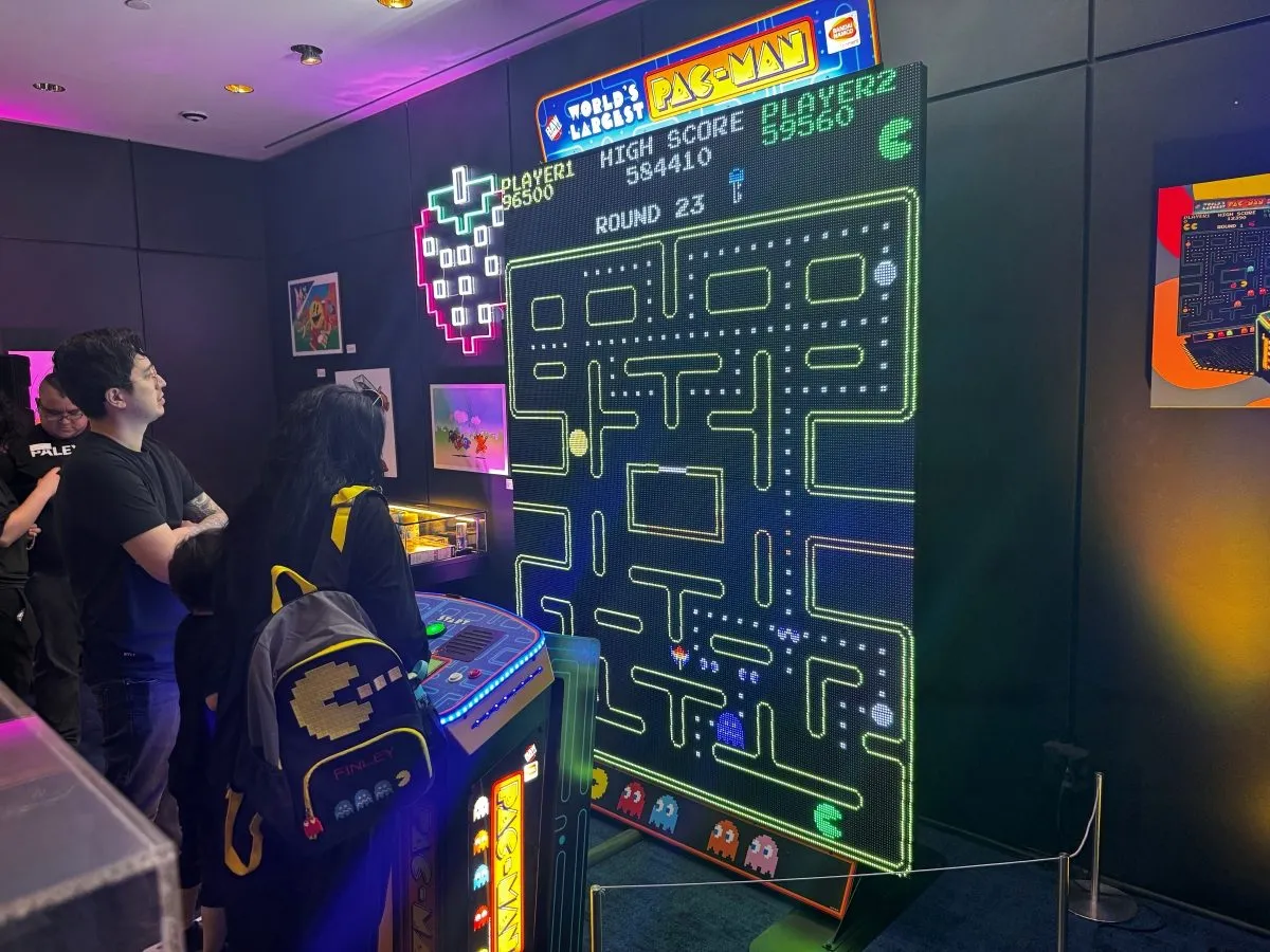 Pac-Man on a big screen, photographed by Zak Wojnar