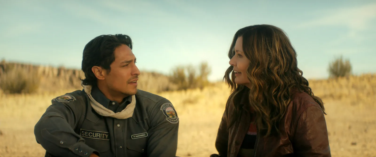 The Boroughs. (L to R) Carlos Miranda as Paz Navarro, Geena Davis as Renee in The Boroughs. Cr. Courtesy of Netflix © 2026