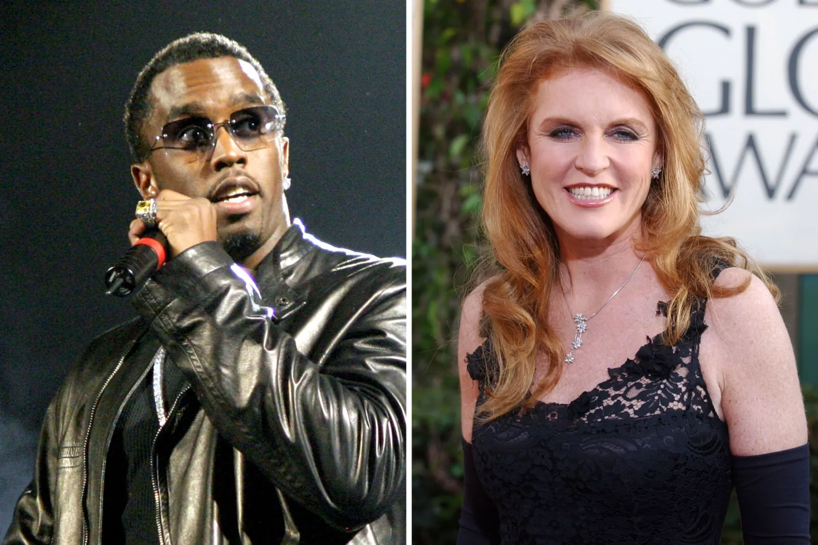 Sean 'Diddy' Combs on stage during Jay-Z's Best Of Both Worlds performance,  at Madison Square Garden, in New York City, on November 1, 2004. Sarah Ferguson is seen during The 61st Annual Golden Globe Awards at The Beverly Hilton Hotel, in Beverly Hills, on 25 January, 2004.