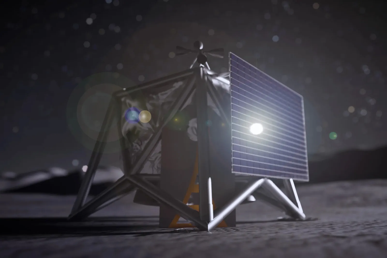 A NASA rendering of a MoonFall drone is seen.