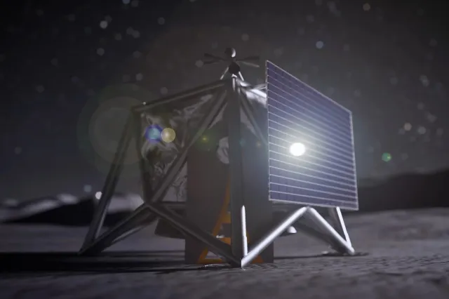 A NASA rendering of a MoonFall drone is seen.
