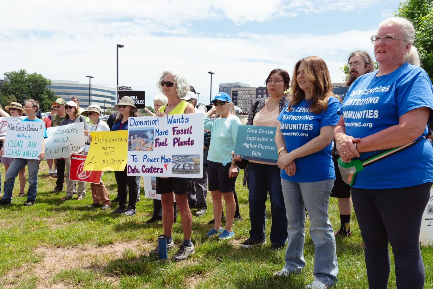 A community protest against data centers in Northern Virginia.