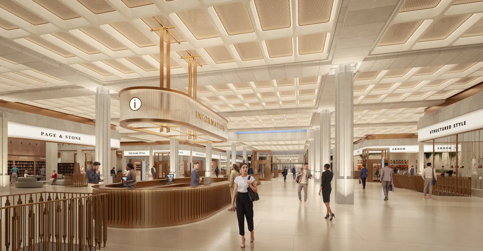 A rendering of the 32nd Street corridor at the new Penn Station.