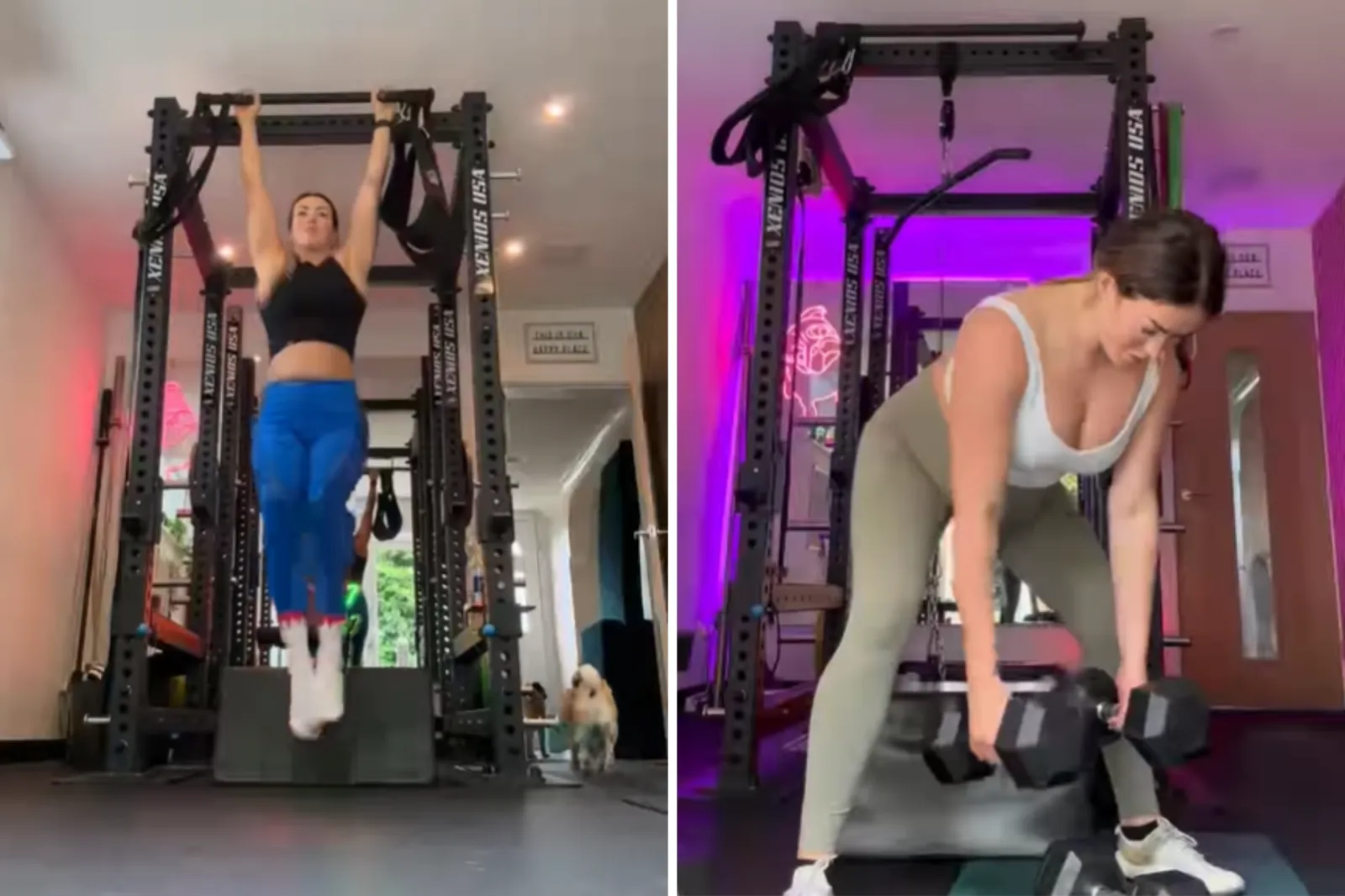 Ashlee Downie working out in the gym, not knowing she had skin cancer.