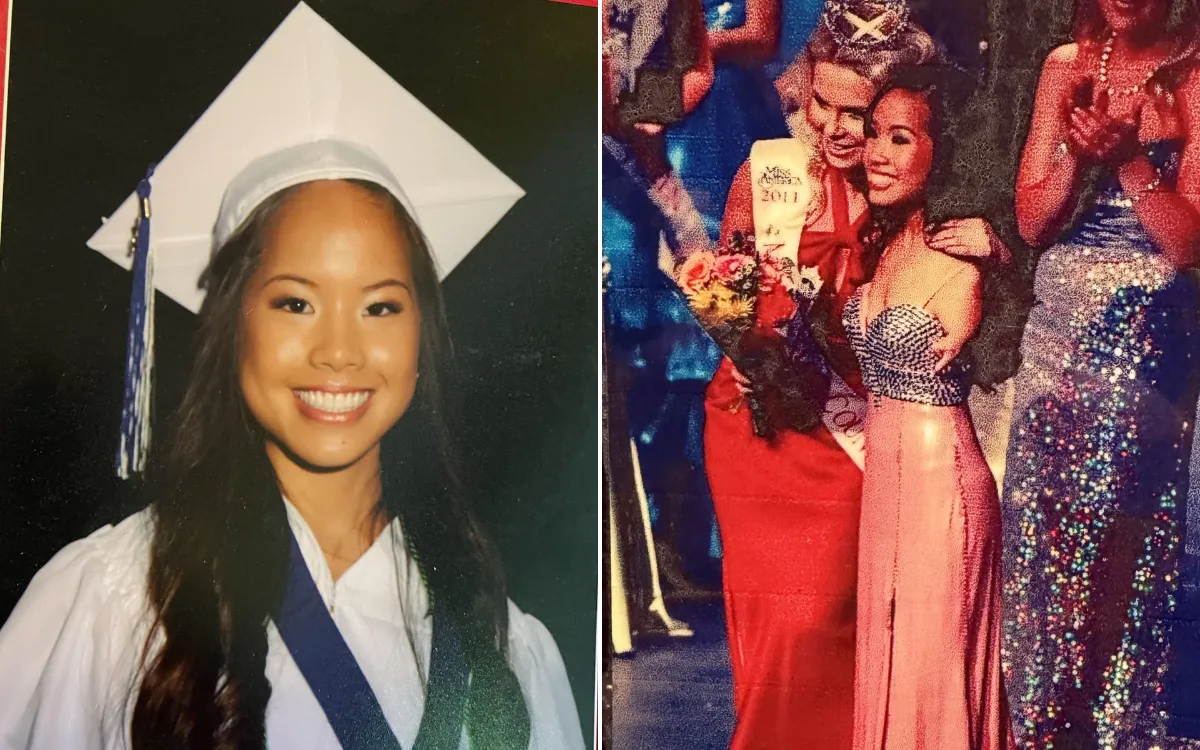 Anna graduating and appearing in a pageant.