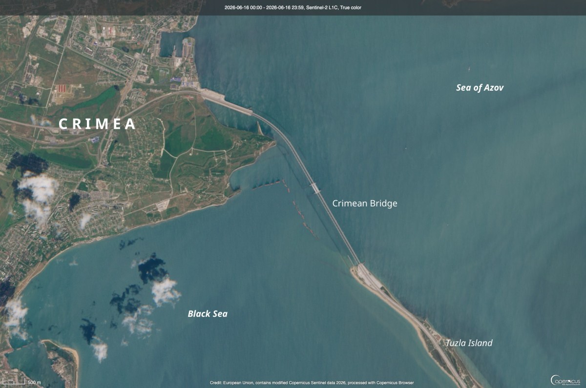 Crimea Bridge Fortifications Seen Up Close in New Satellite Pics