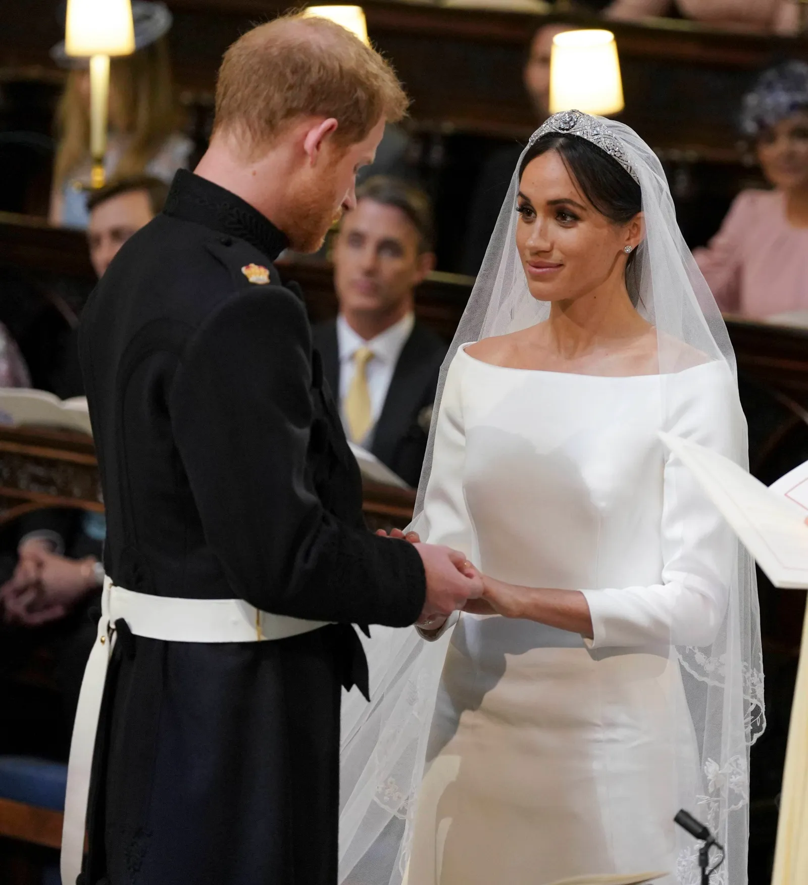 Prince Harry and Meghan Markle are seen on their wedding day in Windsor, England, on May 19, 2018.