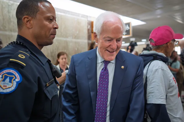 Sen. John Cornyn, R-Texas, arrives at the Senate Foreign Relations Committee room for a hearing with Secretary of State Marco Rubio at the Capitol in Washington on June 2, 2026.