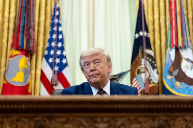 President Donald Trump speaks in the Oval Office of the White House on June 3, 2026, in Washington.