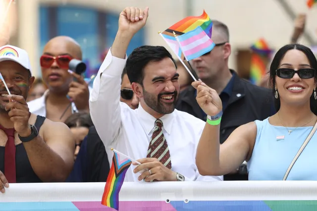 New York City Mayor Zohran Mamdani partakes in the NYC Pride March on June 28, 2026 in New York.