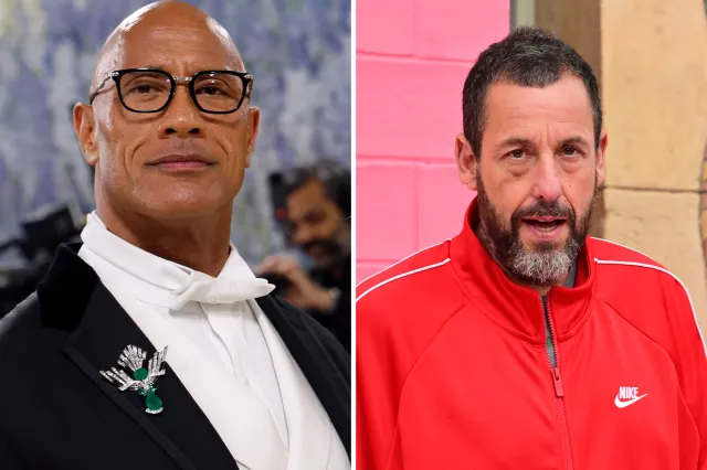 Dwayne Johnson at the 2026 Met Gala on May 04, 2026 in New York City and Adam Sandler at a premiere in Los Angeles, on April 13, 2026 | Getty Images