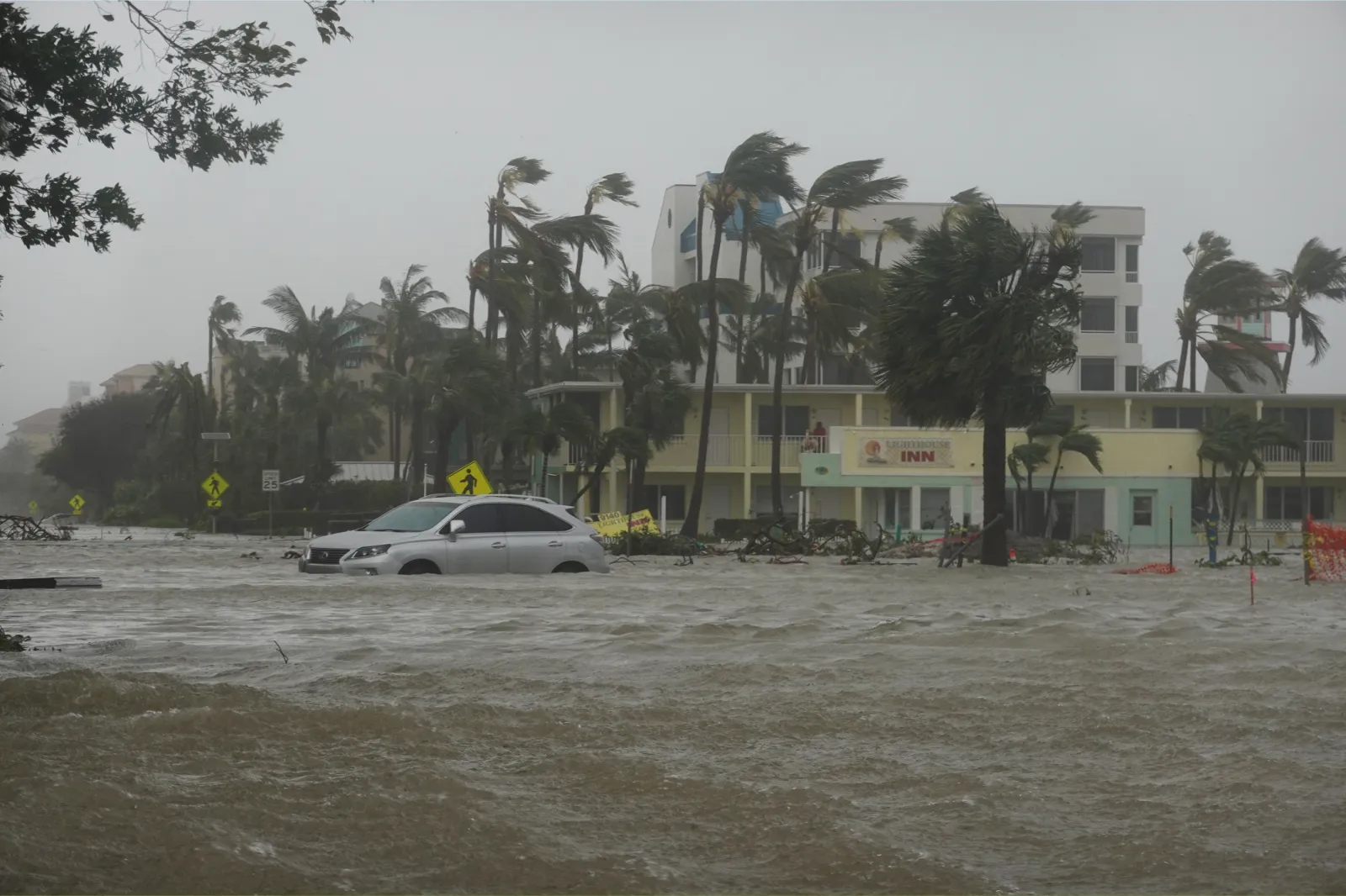 Hurricane Ian's destructive storm surge near Vanderbilt Beach, Florida | Getty Images