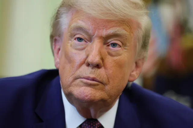 President Donald Trump looks on during an event in the Oval Office of the White House on June 03, 2026 in Washington, DC.