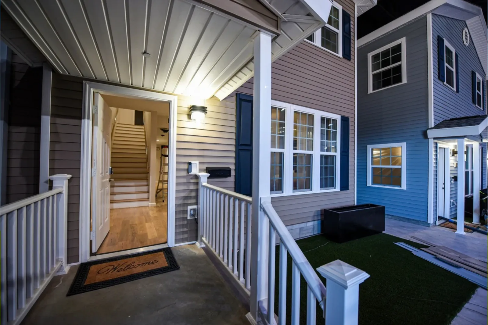 A house is seen fully wired with the latest home-security technologies.
