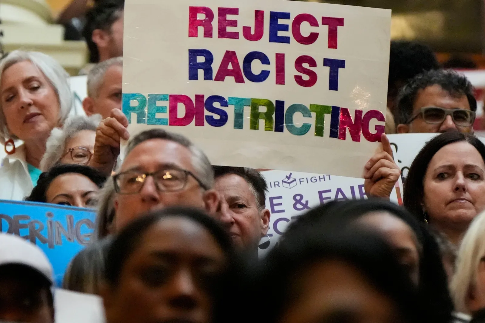 People demonstrate during a special legislative session at the state capitol, Wednesday, June 17, 2026, in Atlanta.People demonstrate during a special legislative session at the state capitol, Wednesday, June 17, 2026, in Atlanta.