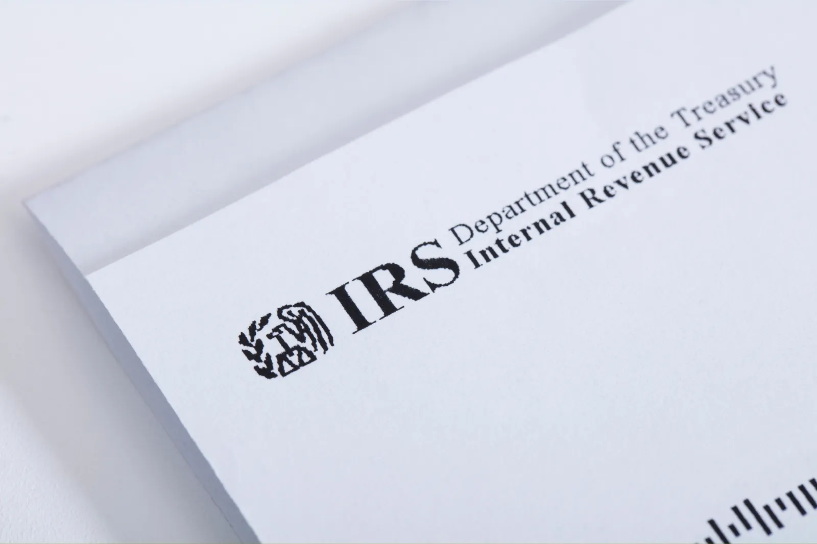 A letter from the Internal Revenue Service or IRS in 2016.