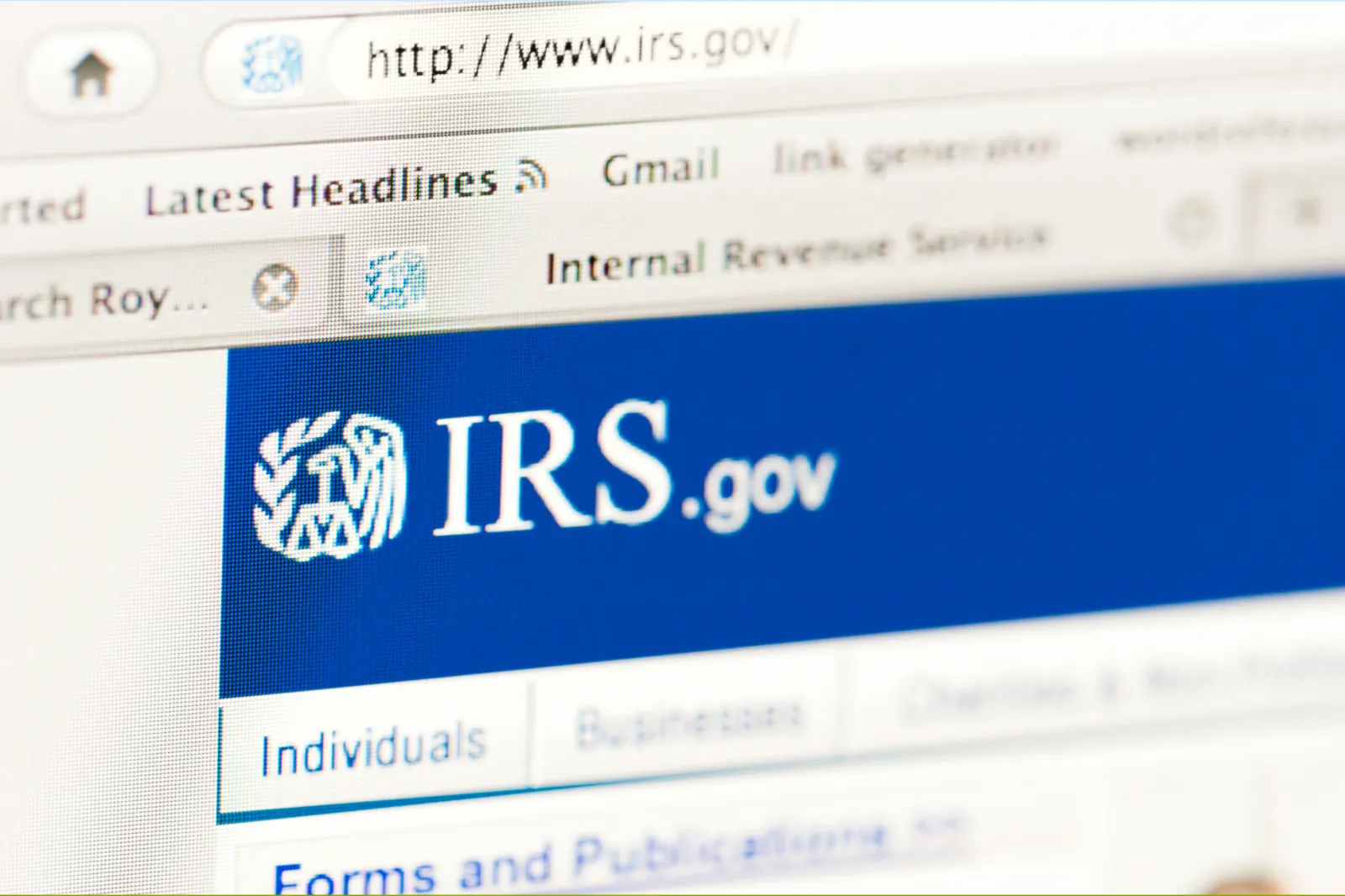 IRS web page | Getty Images