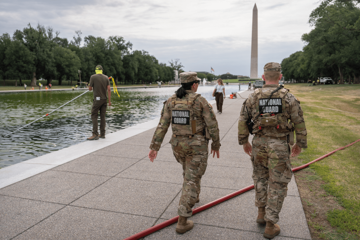 Cyclist Arrested, Handcuffed at Reflecting Pool as National Guard Deployed