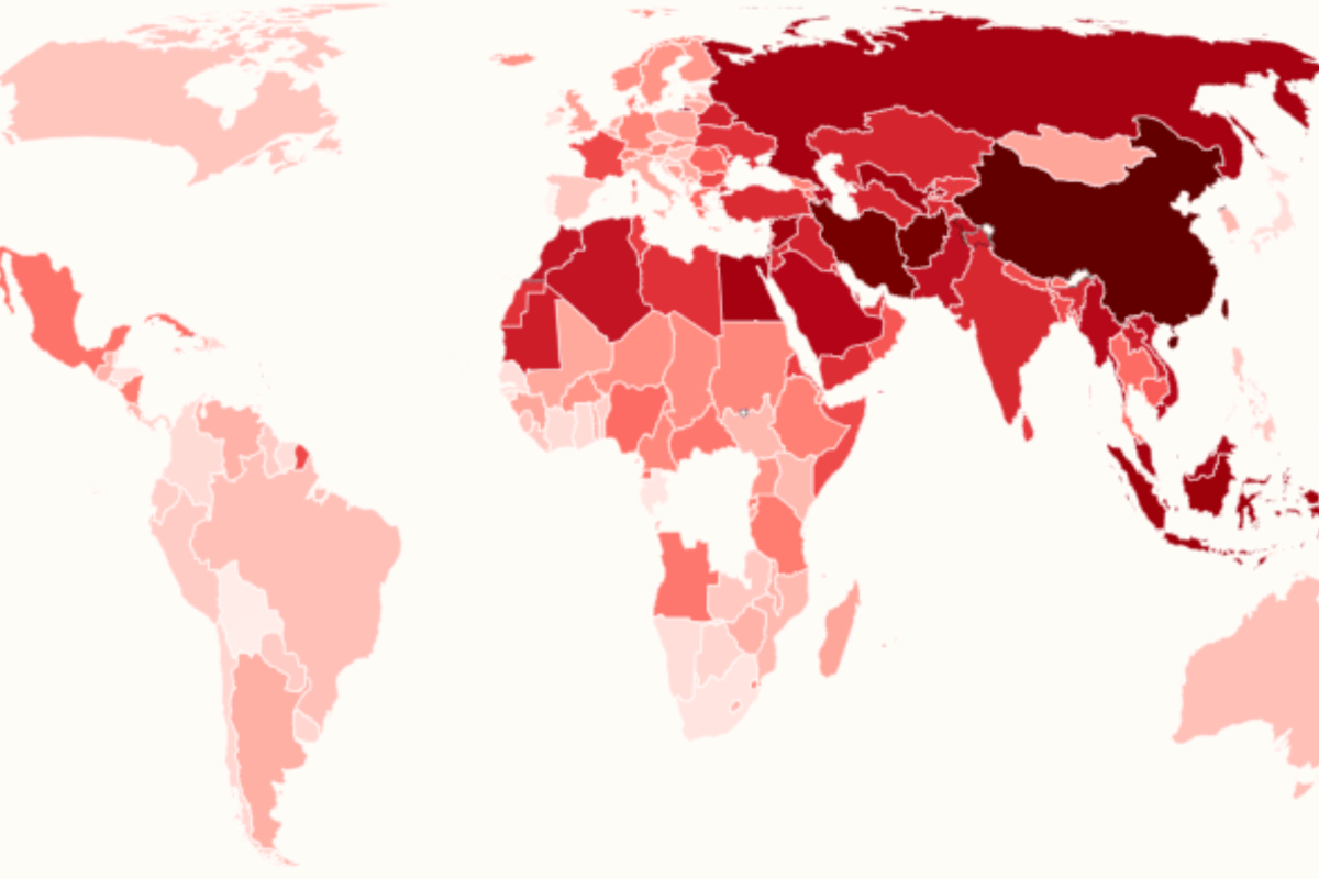 Map Shows Countries With Most Limits on Religion