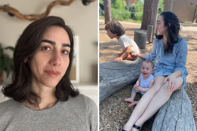 Mayya Grinberg after treatment and with her children.