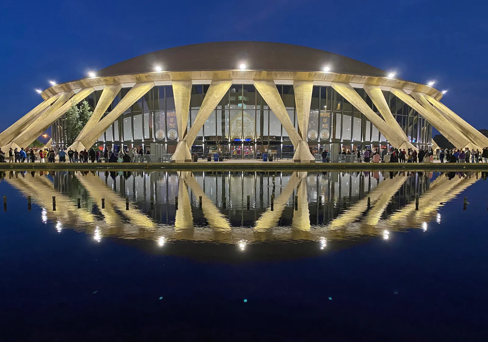 The Norfolk Scope Arena in Virginia pictured at night.