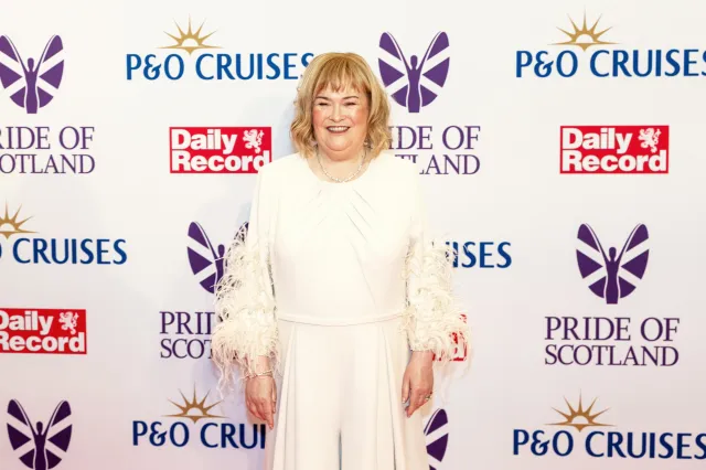 Susan Boyle attends the 'Pride of Scotland Awards' at DoubleTree by Hilton Glasgow Central on June 23, 2025 in Glasgow, Scotland. (Photo by Roberto Ricciuti/WireImage)