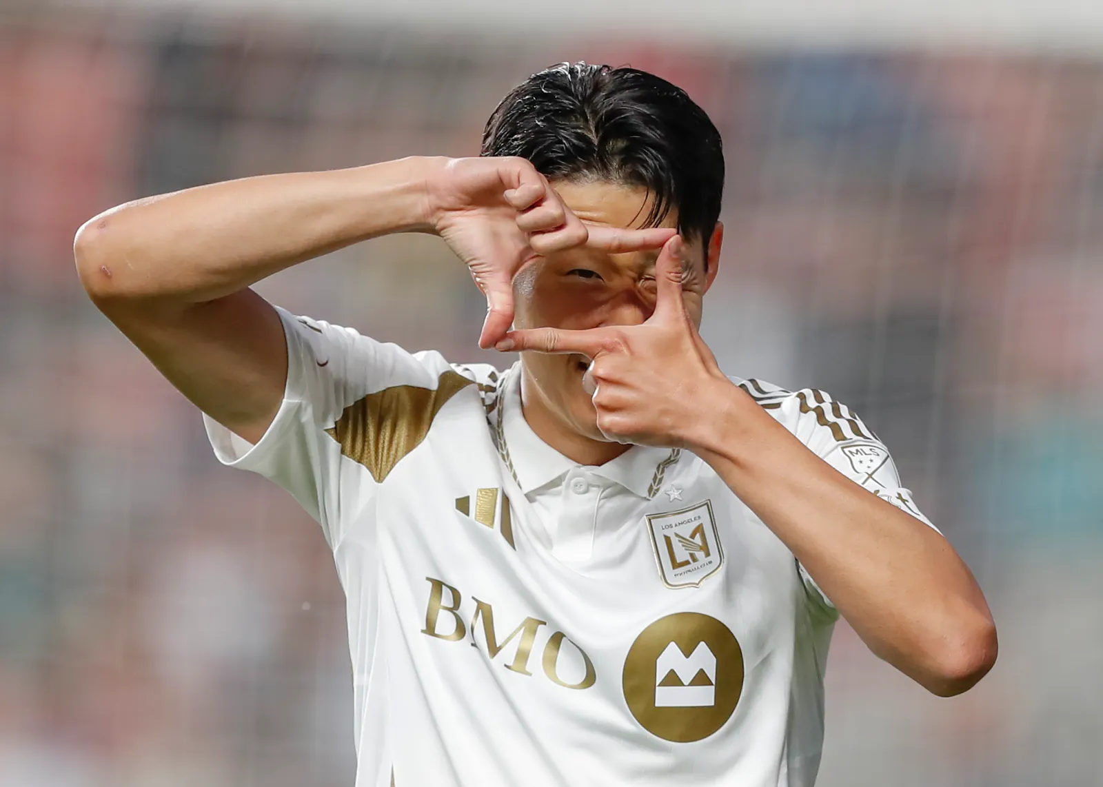 SANDY, UT - SEPTEMBER 17: Son Heung-Min #7 of the Los Angeles Football Club reacts after scoring a goal against Real Salt Lake during the first half of their game at America First Field on September 17, 2025 in Sandy, Utah. (Photo by Chris Gardner/Getty Images)