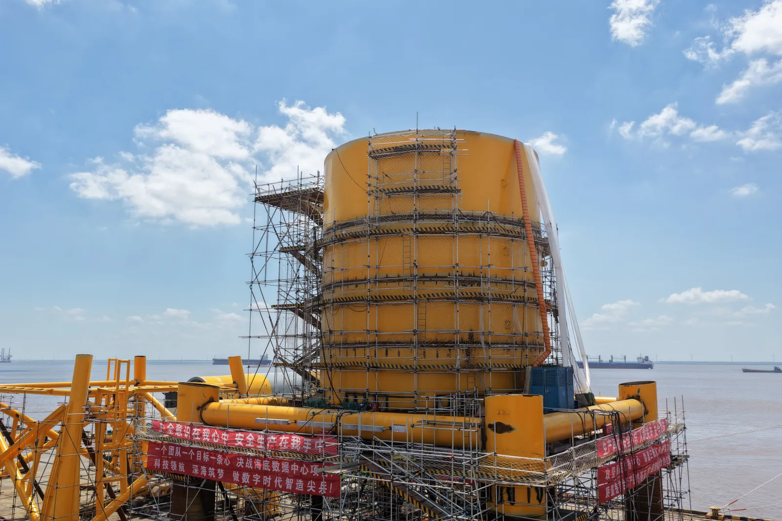 An underwater data center under construction at a shipyard in Nantong, in China's eastern Jiangsu province, on September 11, 2025.