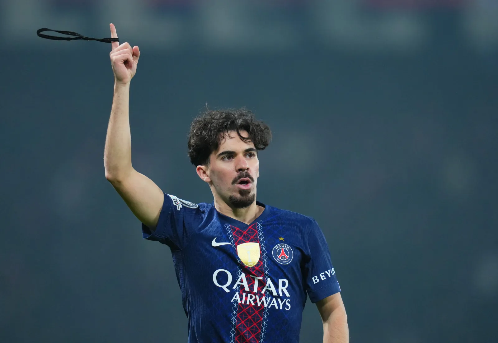PARIS, FRANCE - JANUARY 28: Vitinha of Paris Saint-Germain celebrates scoring his team's first goal during the UEFA Champions League 2025/26 League Phase MD8 match between Paris Saint-Germain and Newcastle United FC at Parc des Princes on January 28, 2026 in Paris, France. (Photo by Franco Arland/Getty Images)