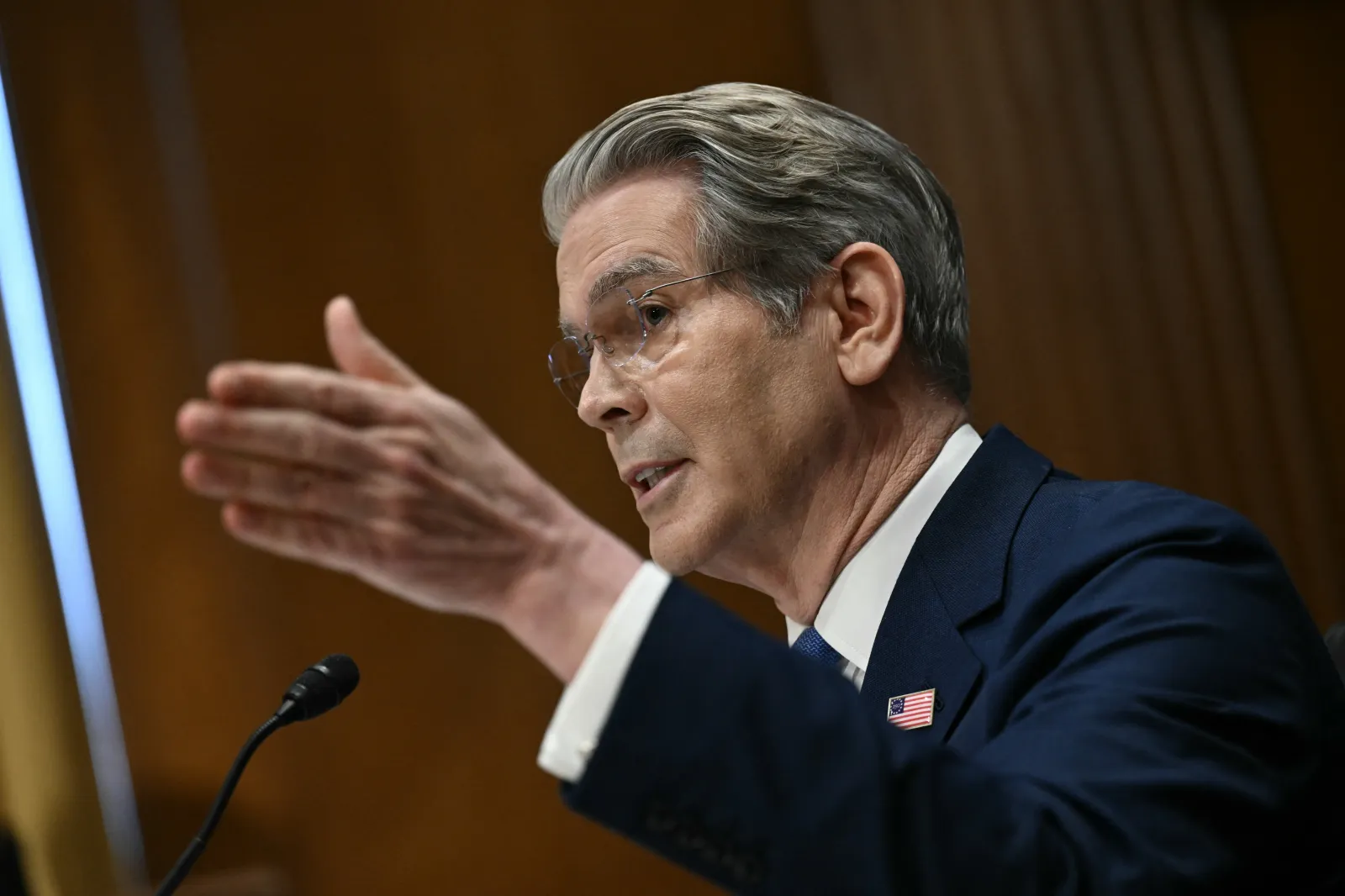 US Secretary of Treasury Scott Bessent testifies during a Senate Finance Committee hearing concerning the fiscal year 2027 budget for the Treasury Department, on Capitol Hill in Washington, DC, on June 3, 2026.