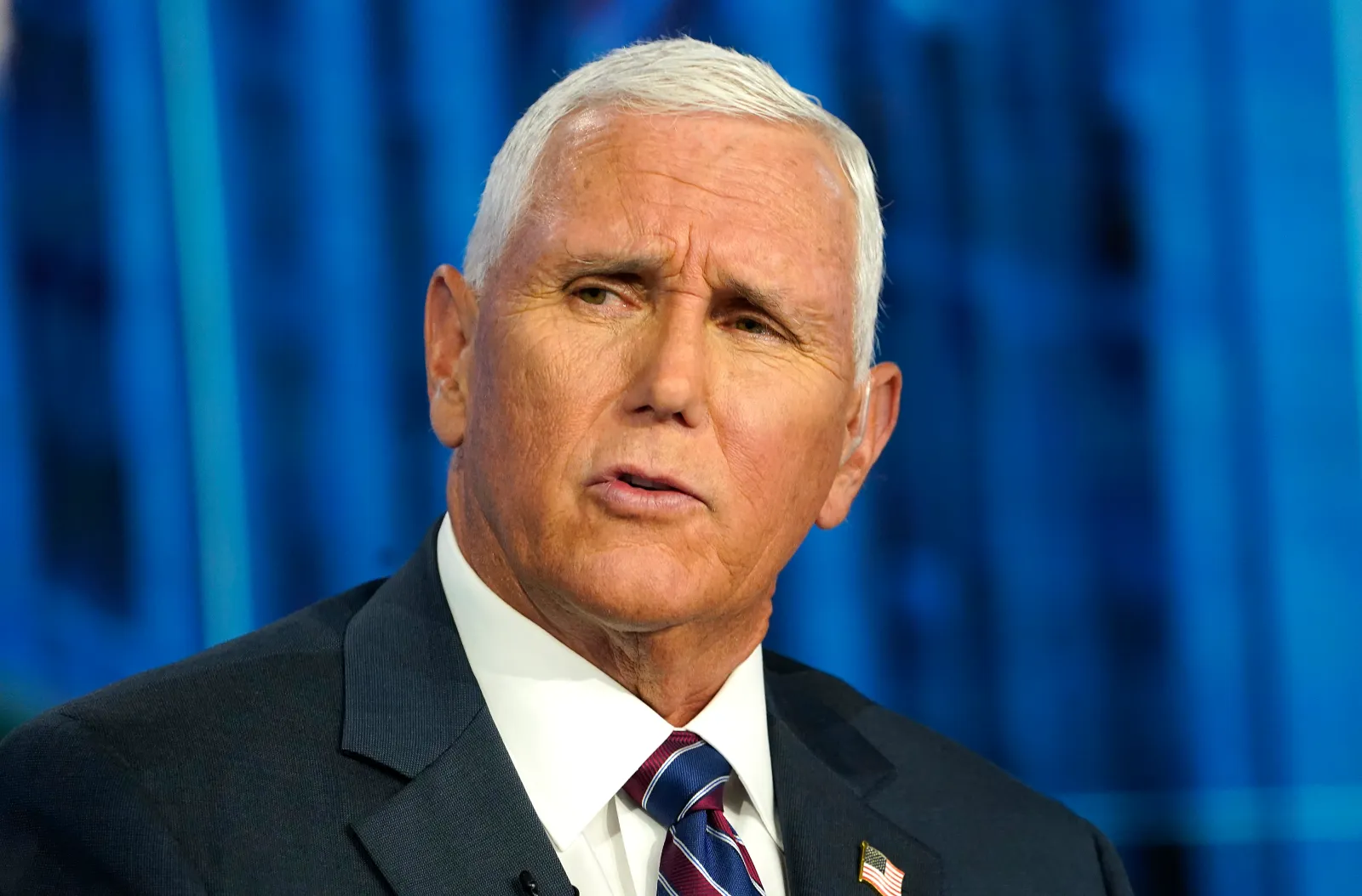 Former U.S. Vice President Mike Pence visits Fox News' "America's Newsroom" at Fox News Channel Studios on June 2 in New York City. (Photo by John Lamparski/Getty Images)