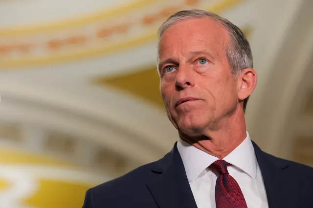 Senate Majority Leader John Thune speaks during a news conference at the U.S. Capitol on June 2, 2026.