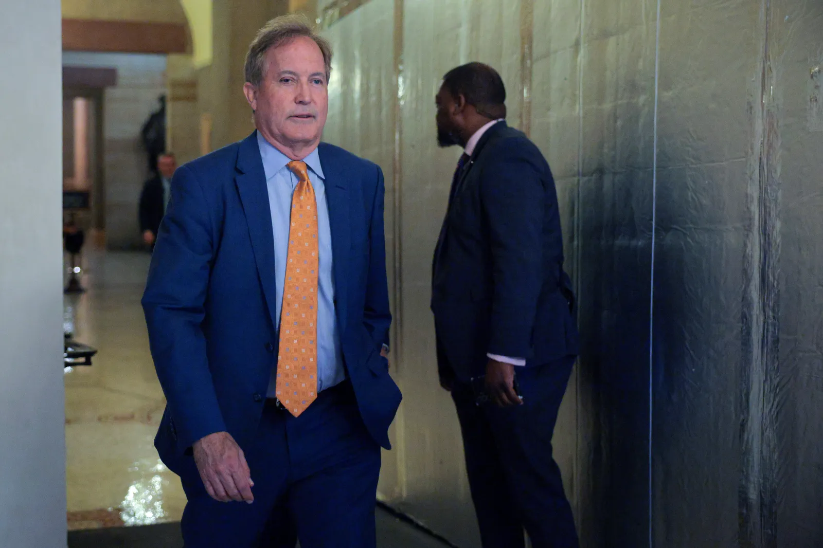 Texas Attorney General Ken Paxton, Republican U.S. Senate candidate, front left, is pictured at the U.S. Capitol on Wednesday in Washington, D.C. (Photo by Chip Somodevilla/Getty Images)