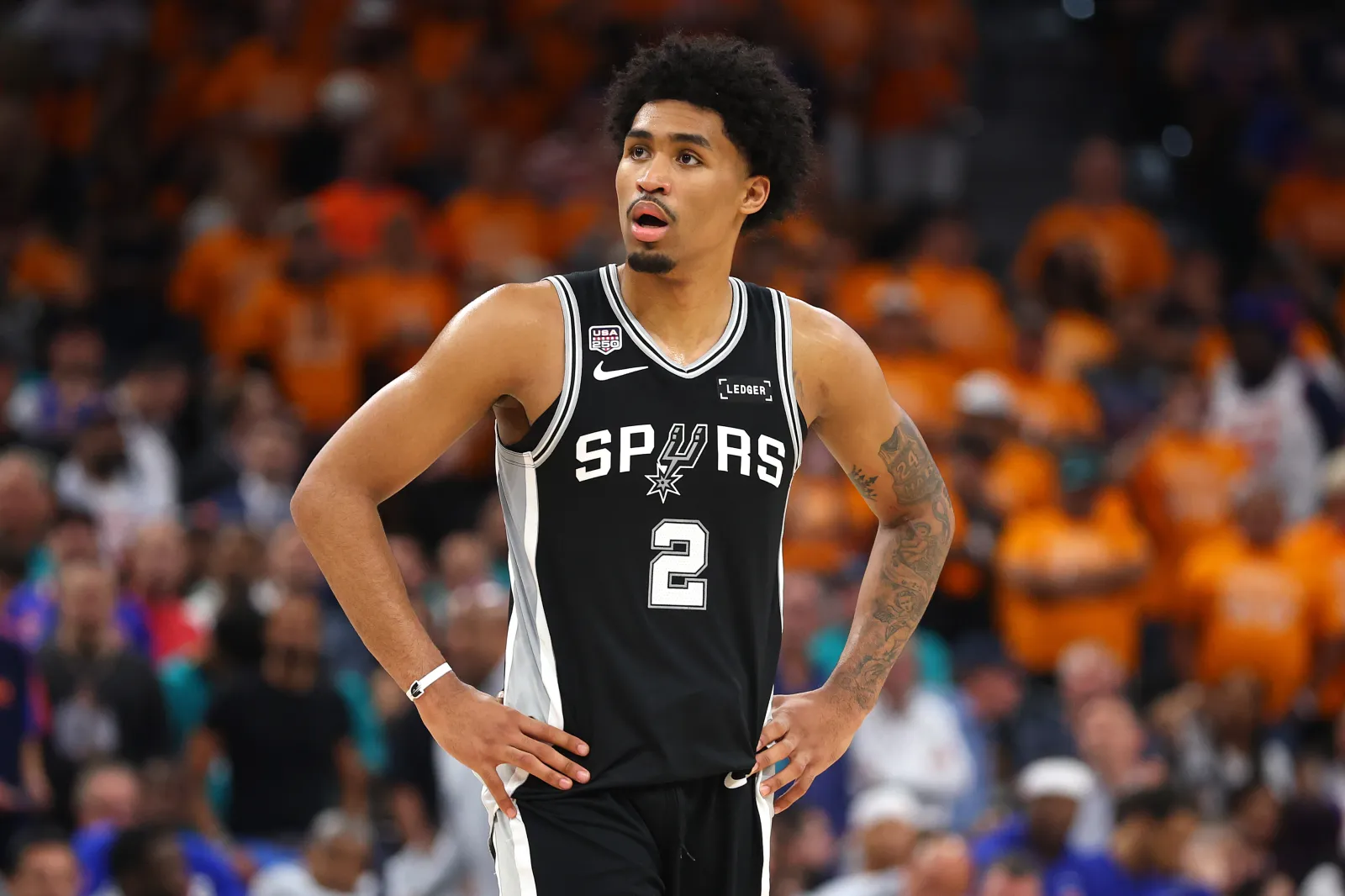 San Antonio Spurs star Dylan Harper at 2026 NBA Finals