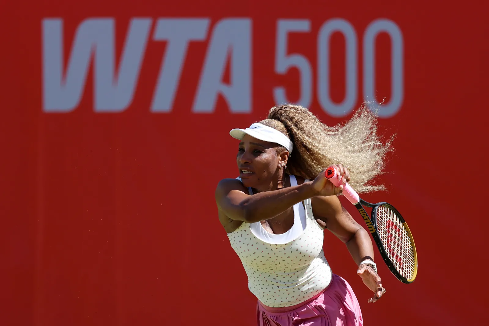 LONDON, ENGLAND - JUNE 10: Serena Williams of the United States trains during a practice session on Day Three of the HSBC Championships at The Queen's Club on June 10, 2026 in London, England. (Photo by Luke Walker/Getty Images for LTA)
