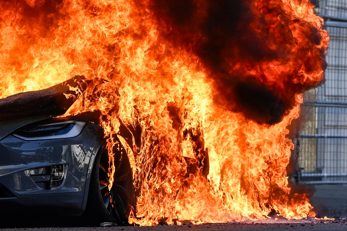 Tesla Torched as Thousands Protest G7 After Musk Milestone Tesla Torched as Thousands Protest G7 After Musk Milestone