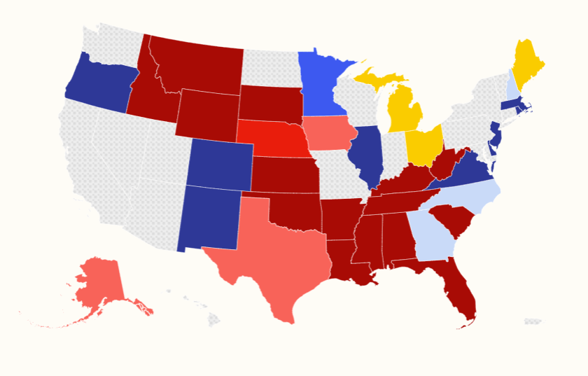 Trump Approval Rating Negative in All 2026 Battleground Senate States