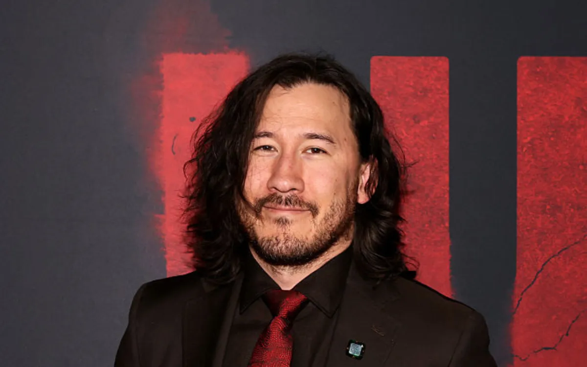 Mark "Markiplier" Fischbach attends the IRON LUNG Los Angeles Premiere at Alamo Drafthouse Cinema Downtown Los Angeles on December 05, 2025 in Los Angeles, California.