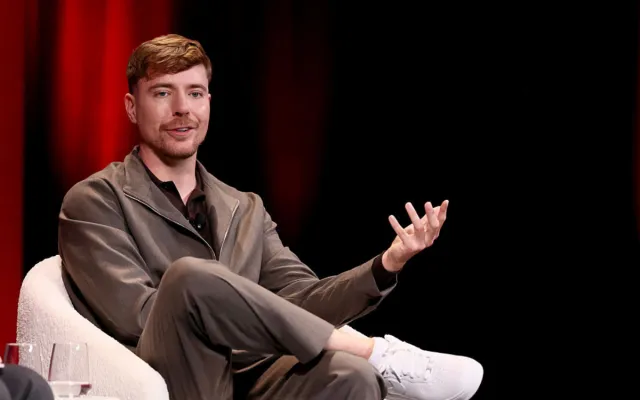 Jimmy Donaldson, aka MrBeast speaks during the 2026 TIME100 Summit at Jazz at Lincoln Center on April 22, 2026 in New York City.