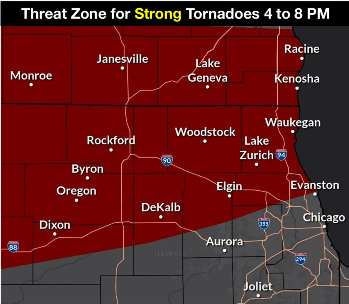 Chicago Warning Issued as Hundreds of Thousands at Risk of Strong ...