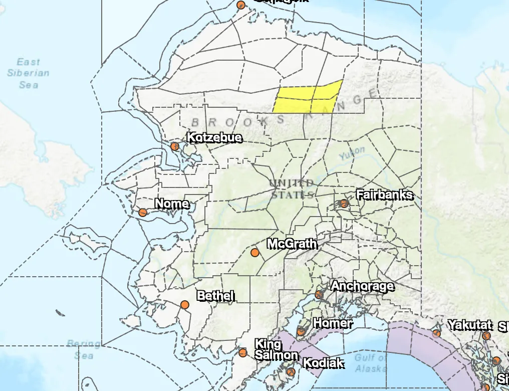 NWS Map of Alaska as of Saturday, June 6.