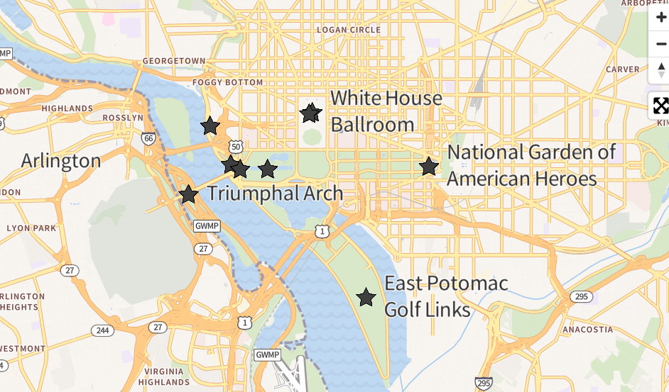 Map Shows Trump's DC Makeover as He Sets Next Renovation Date