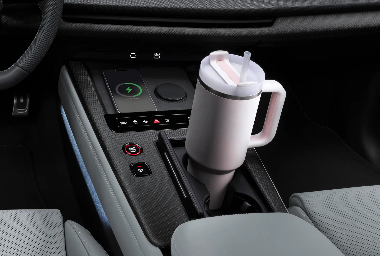 Stanley cup in the new Audi Q9 SUV