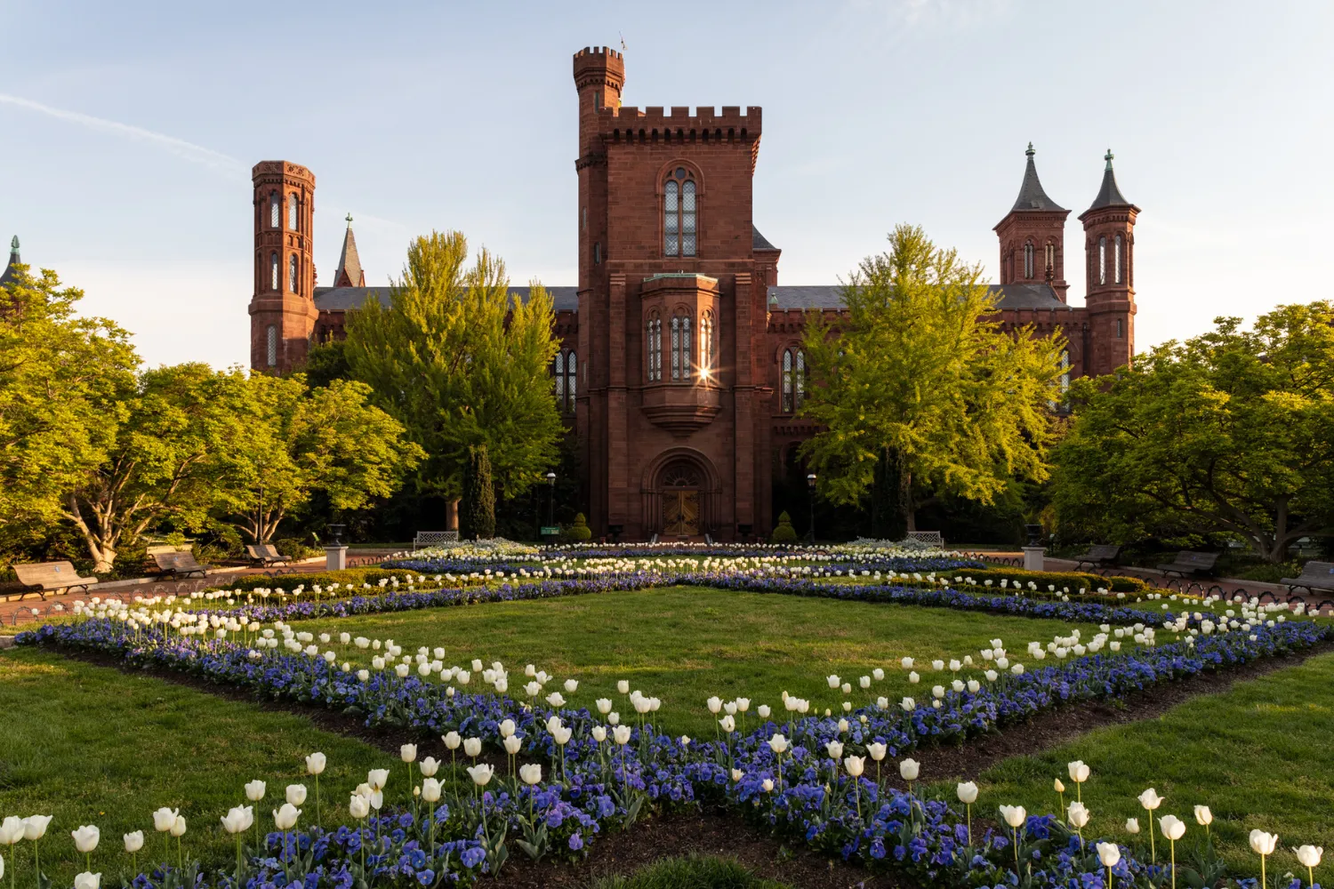 A picture of Haupt Garden, behind the Smithsonian Castle.