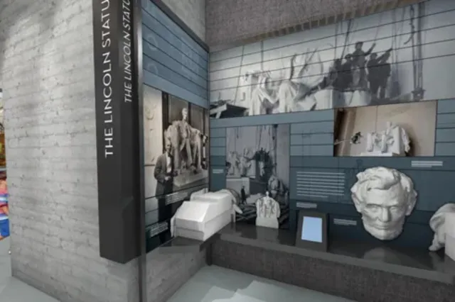 Rendering of designs for the Lincoln Memorial undercroft museum.